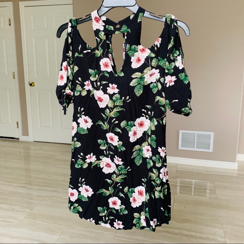 Lightweight off the shoulder floral dress